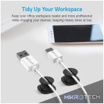 CO060 Mini Cable Organizer Clips - 4 Piece Set for Cable Management - Black - Image 2